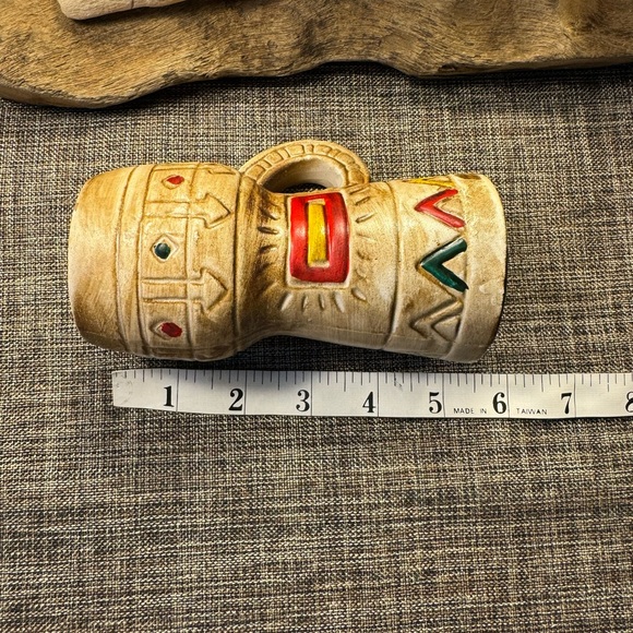 525-AMT  Native American Symbol Ceramic Jug With Handle - Hand Painted - Picture 7 of 7